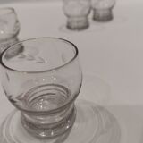 4 petits verres à liqueur forme boule gravé" épi de blé "