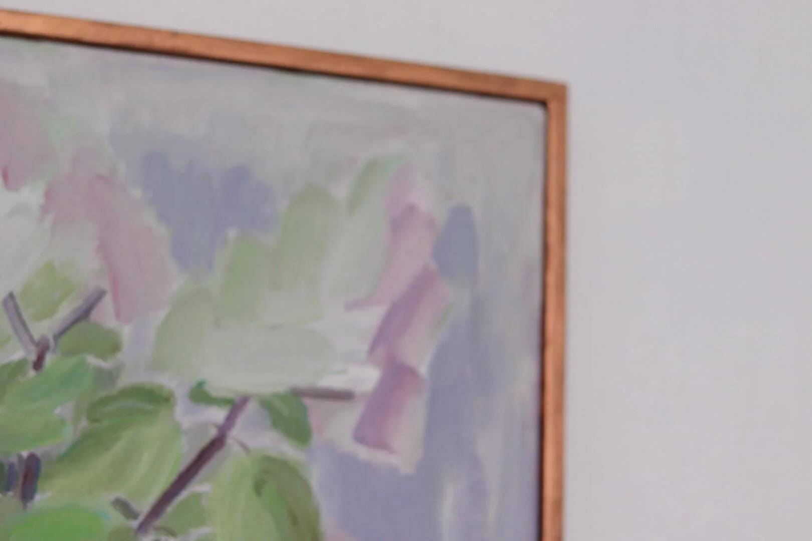Swedish Oil on Canvas – “Höstsyrener (Autumn Lilacs)” by Paula Wilson