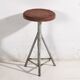 Industrial Style Round Metal Stool (c.1950) #9