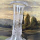 Verres à pied anciens gravés et carafe