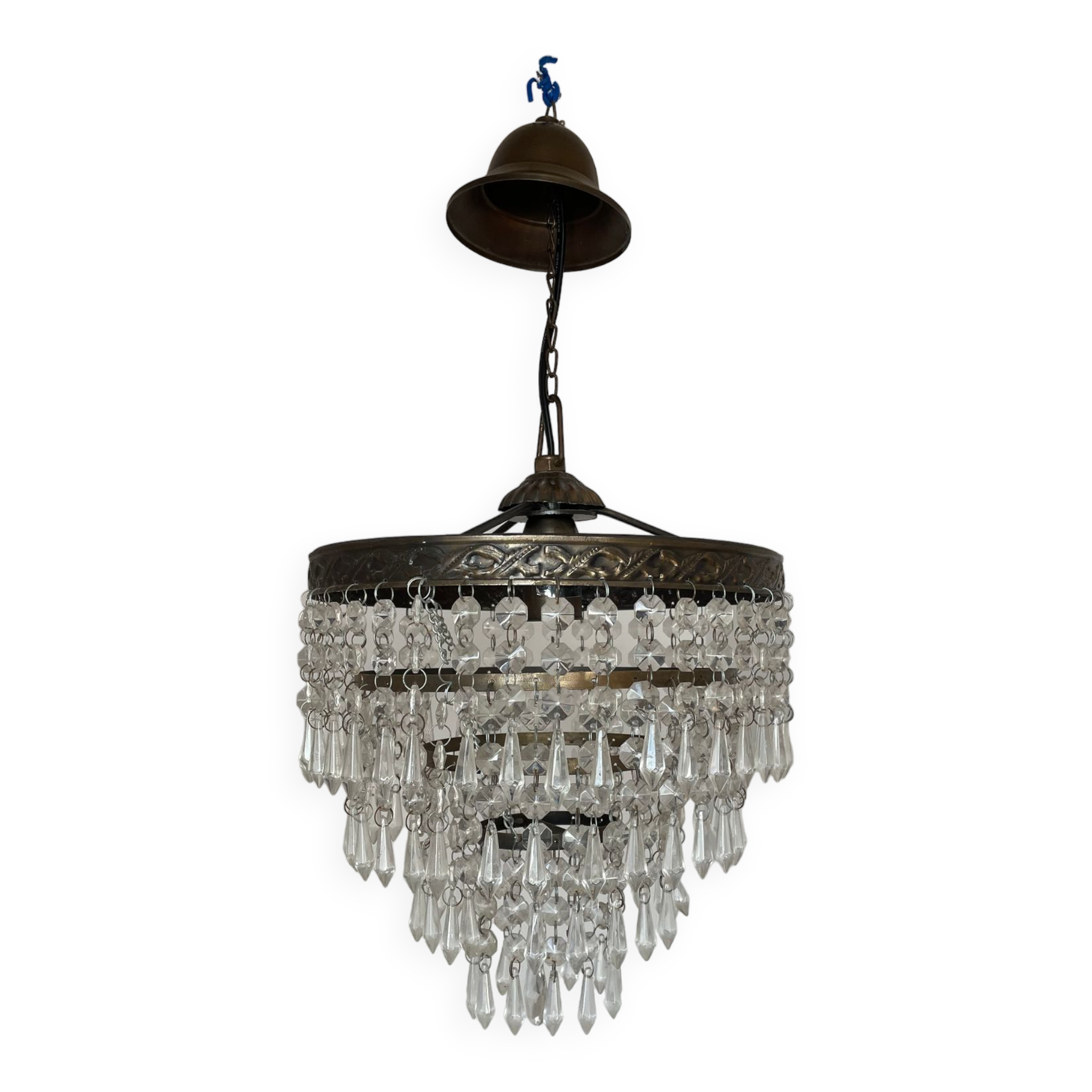 Old ceiling lamp, vintage tassel chandelier