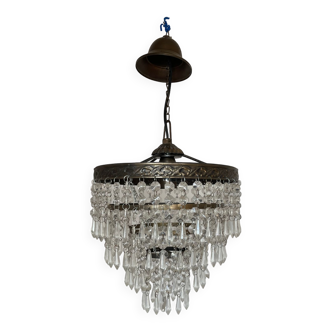 Old ceiling lamp, vintage tassel chandelier