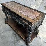 Antique 19th century Qing Dynasty hand carved console circa 1860, China.