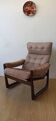 Fauteuil en cuir Genega Møbler, Danemark, années 1960.