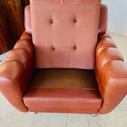 Vintage Danish mid-century Svend Skipper leather club chairs 1970s