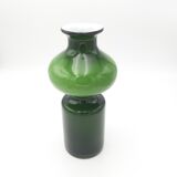 Scandinavian vase green and opaline white