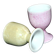 Set of 2 vintage pastel porcelain egg cups - yellow and iridescent pink