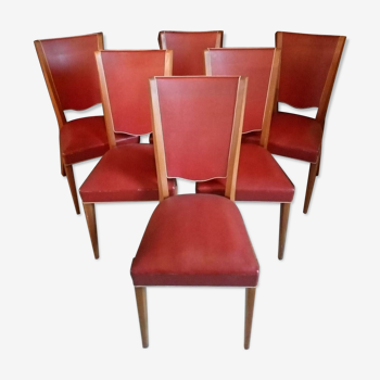 Lot de 6 chaises 1960
