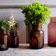 Set 5 vases in blown glass art glass ALLEX, Drôme