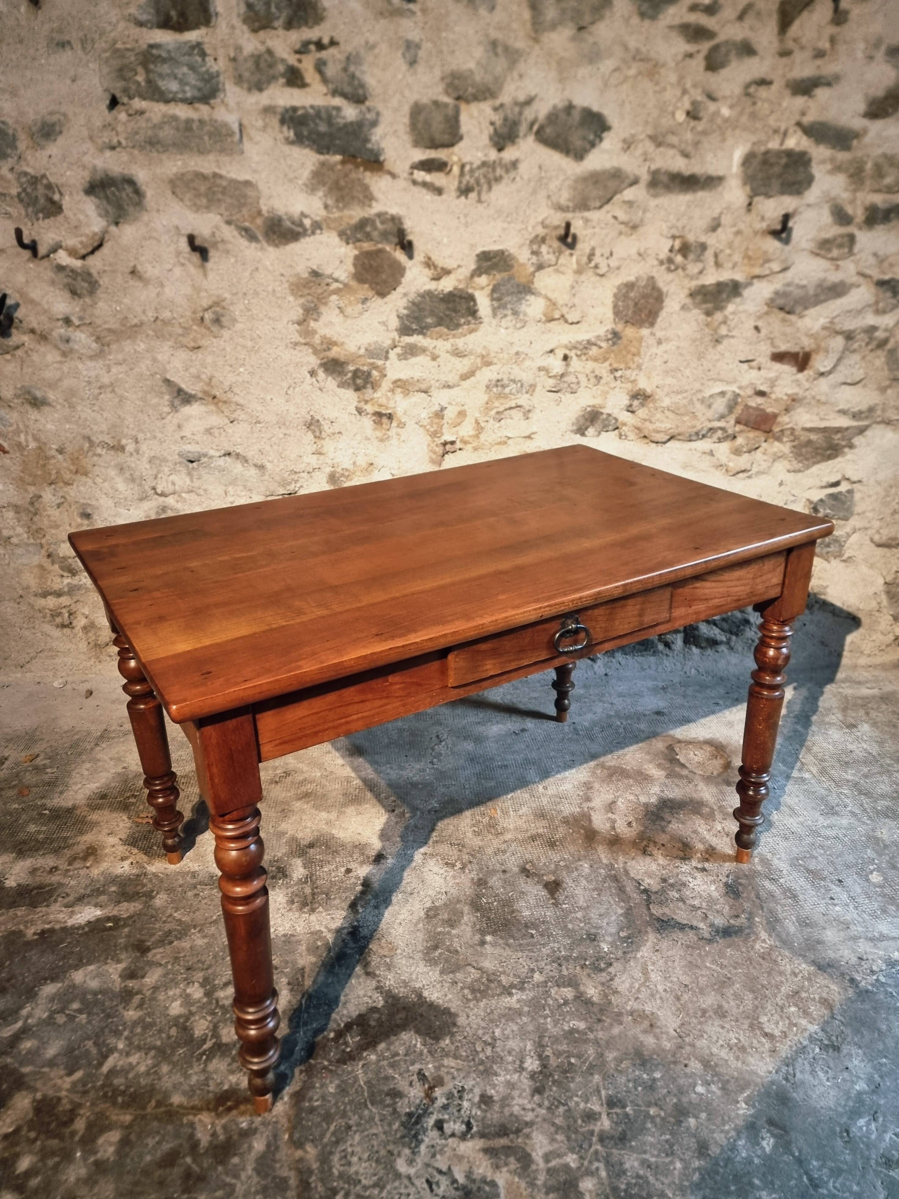 French vintage cherry wood table, circa 1920–1940.