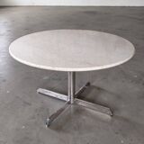 Table à manger en marbre beige Super Malta par Roche Bobois, France, 1980