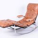 Mid-Century Rocking Reclining Armchair in Chrome by Lama, France, 1960s