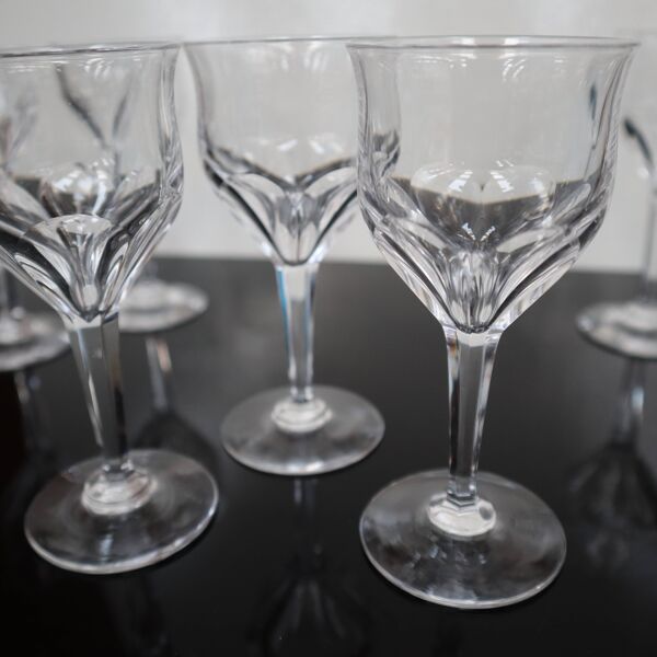 Série de 7 verres à porto en cristal Val Saint Lambert  modèle Nestor