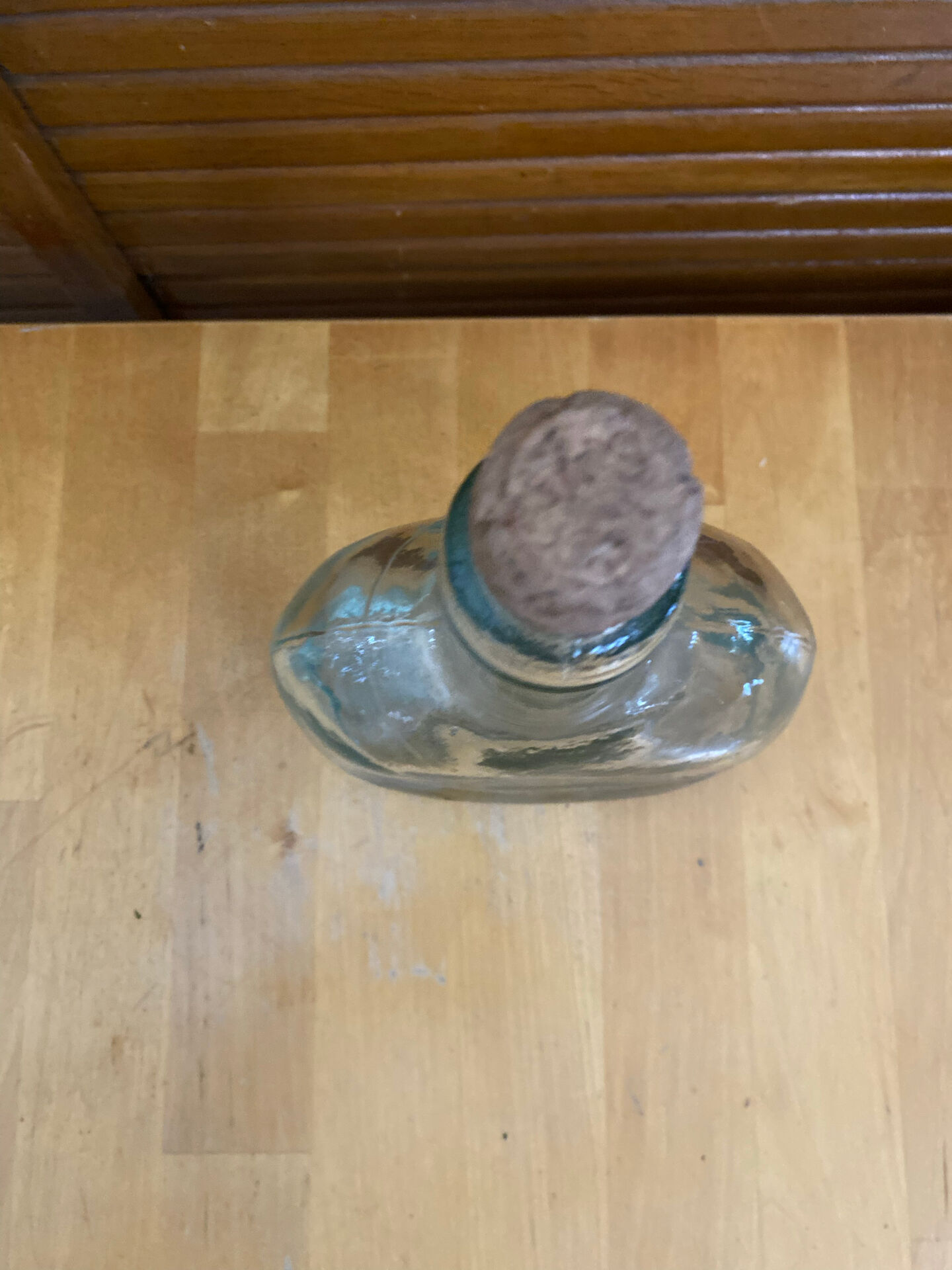 Bouteille Ancienne Verre Bullé + Bouchon Liège Vintage #E349