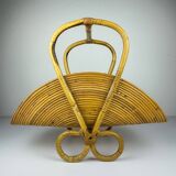 Vintage bamboo magazine rack by Vivai Del Sud, Italy, 1960s.