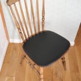 3 BAUMANN Tacoma chairs black faux leather dark beech