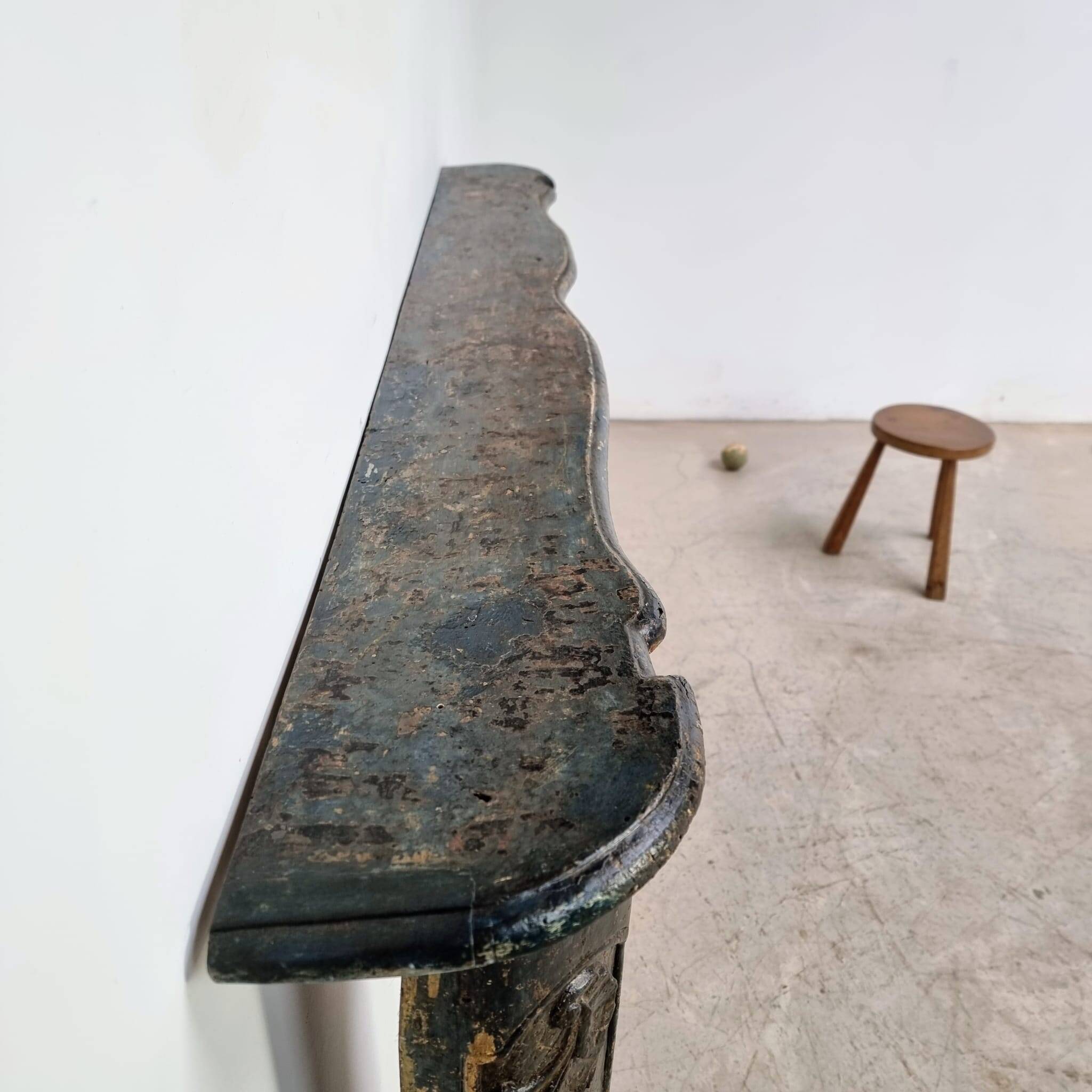 18th century carved wooden fireplace