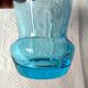 Orangeade set, pitcher and 7 vintage turquoise glasses