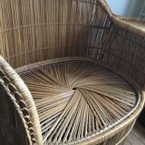 Rattan armchair with tablet