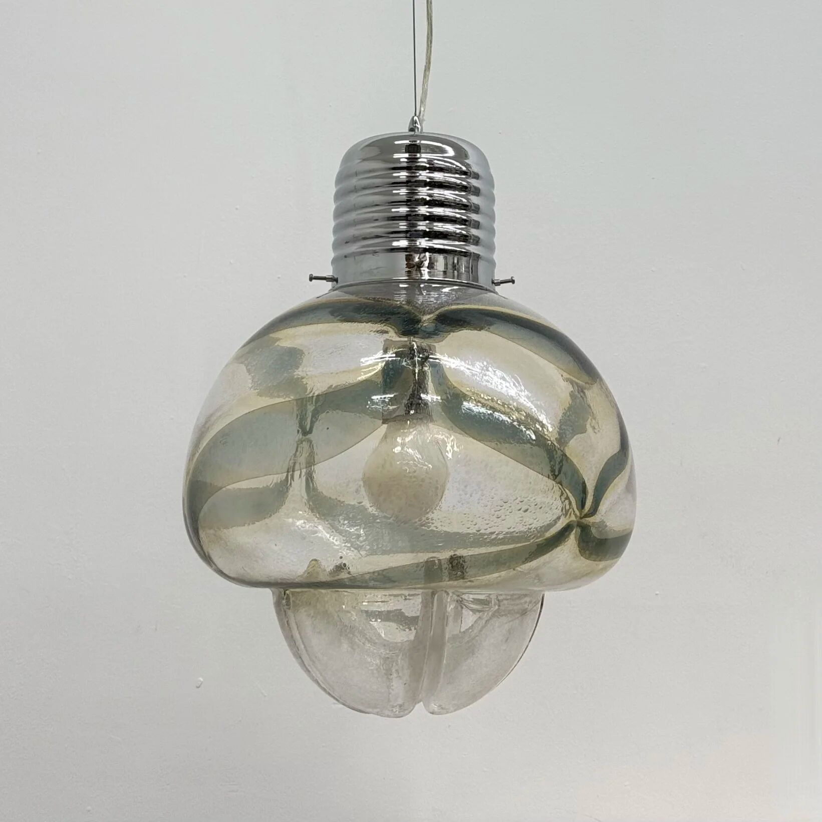 Suspension en verre Mazzega, années 1970, Italie