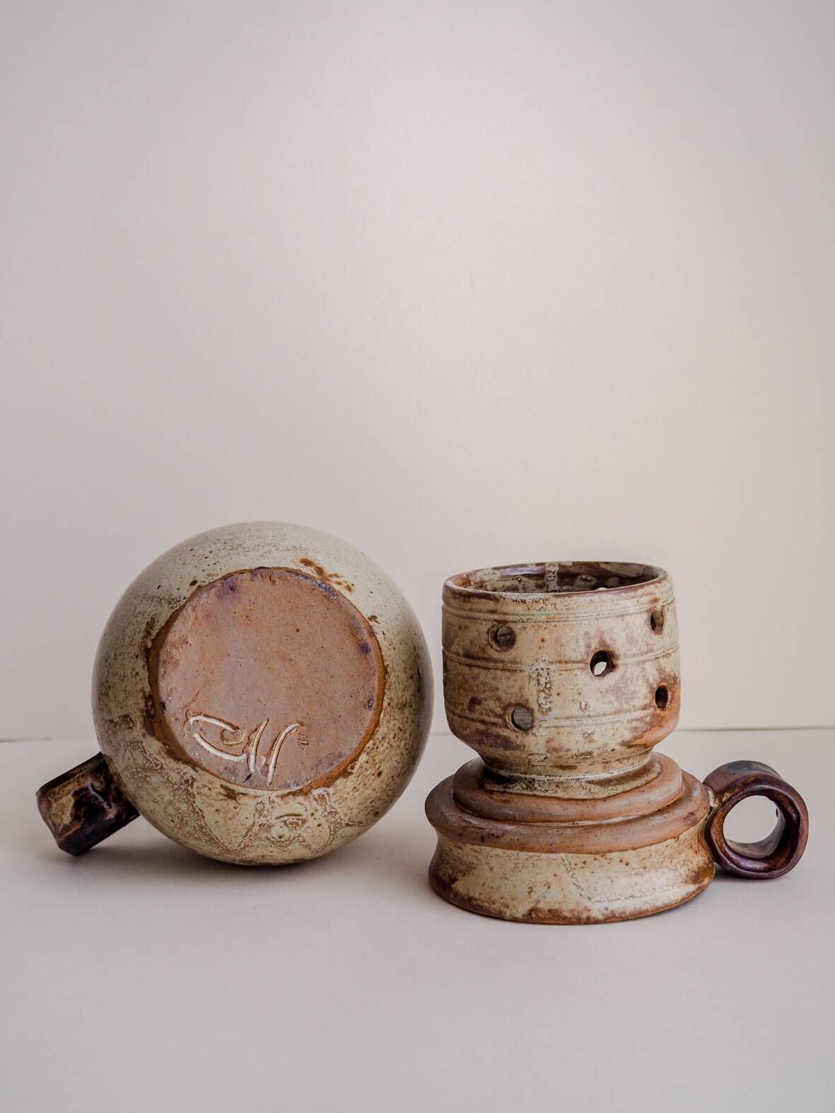 Handcrafted speckled water butter dish