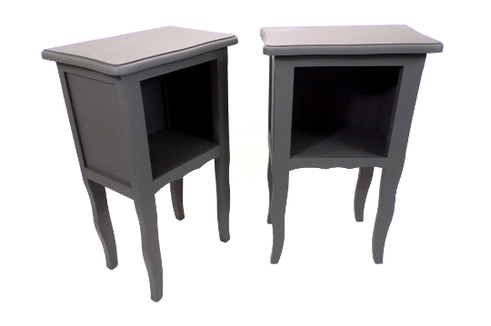 Pair of matte black revamped bedside