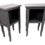 Pair of matte black revamped bedside