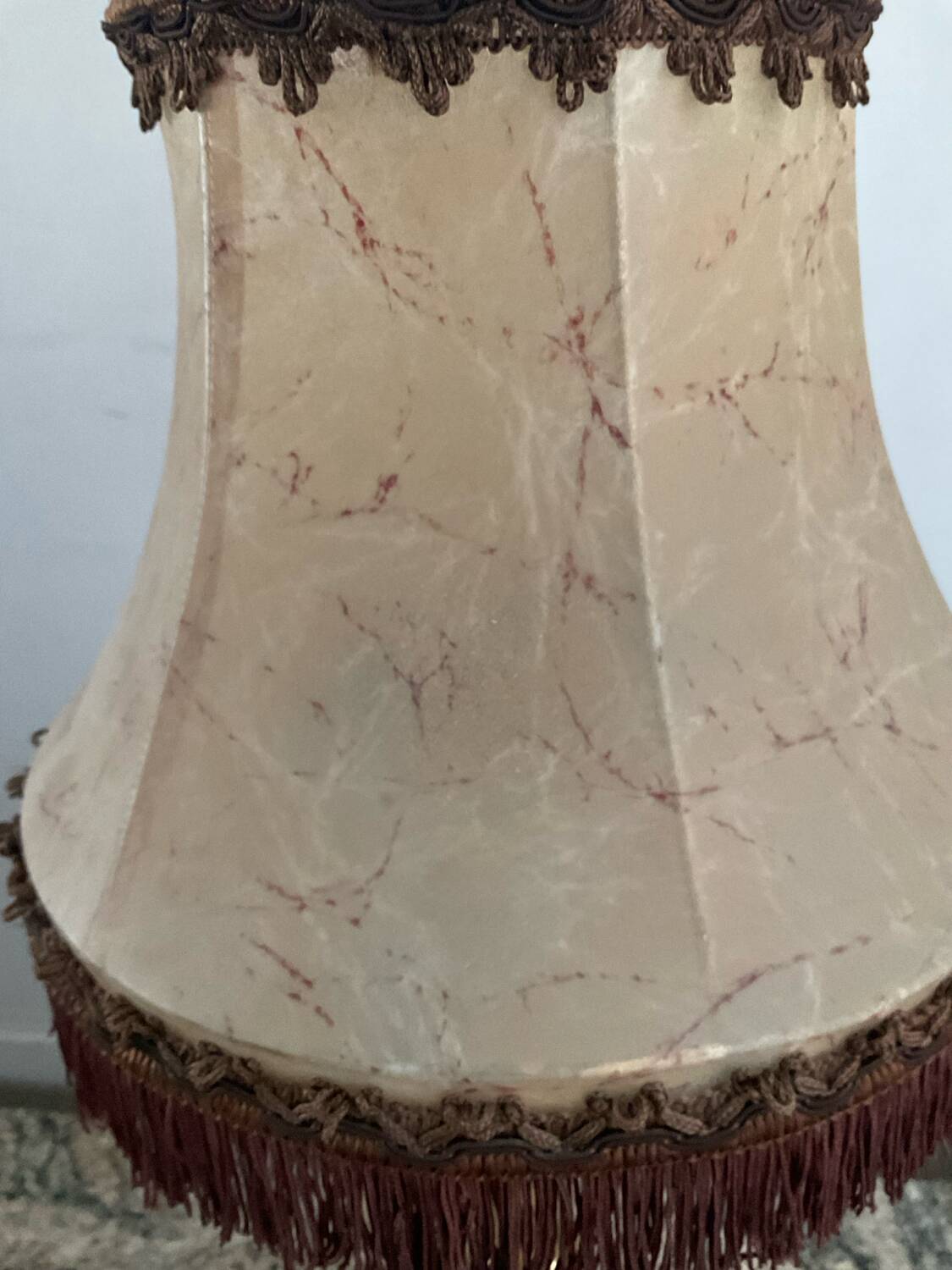 Vintage brass and leather lamp from the 70s