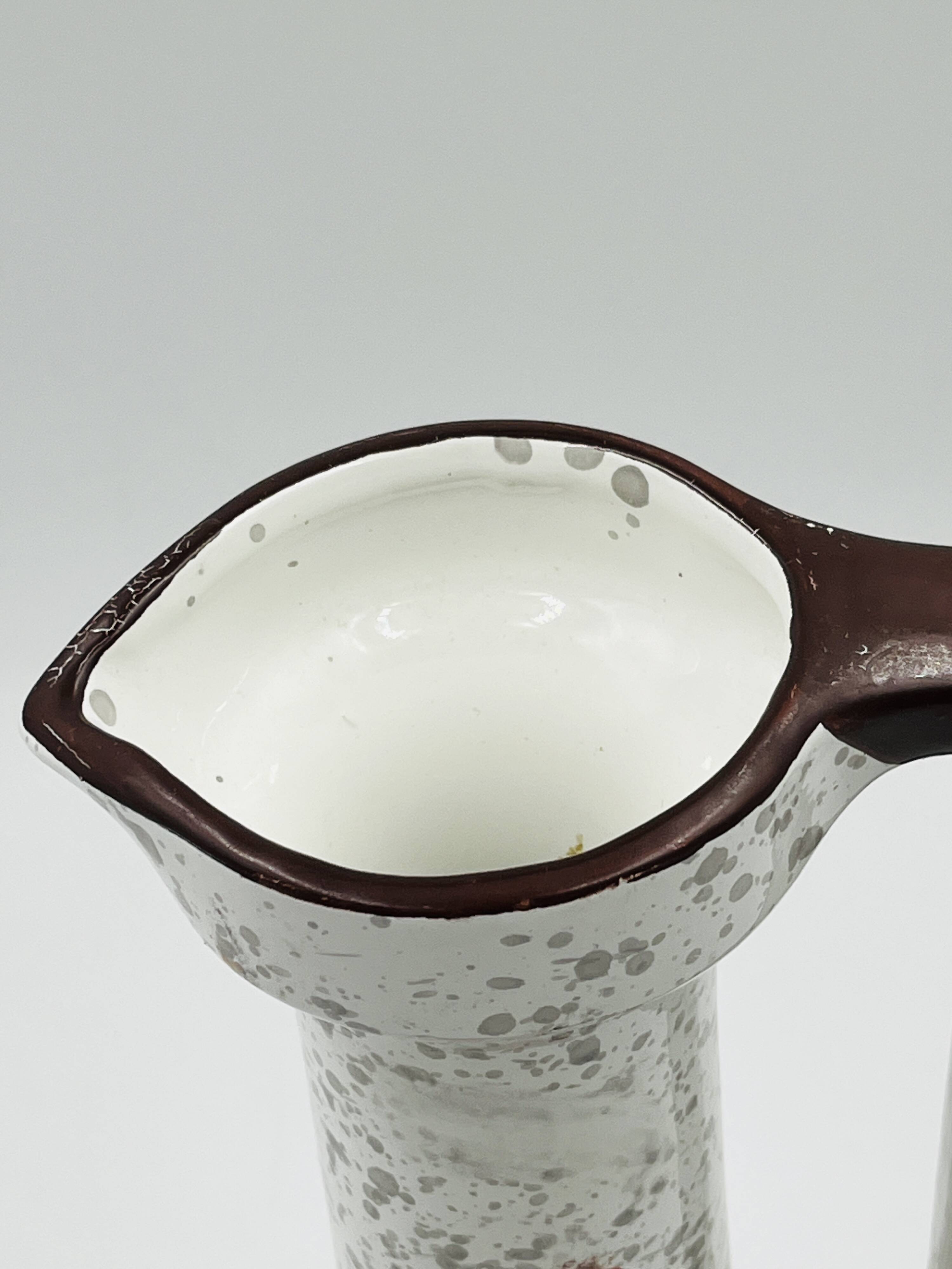 Vintage Italian vase in the shape of a carafe with floral decoration from the 1970s.