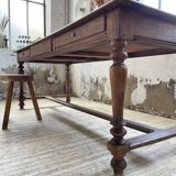 2m walnut drapery farm table