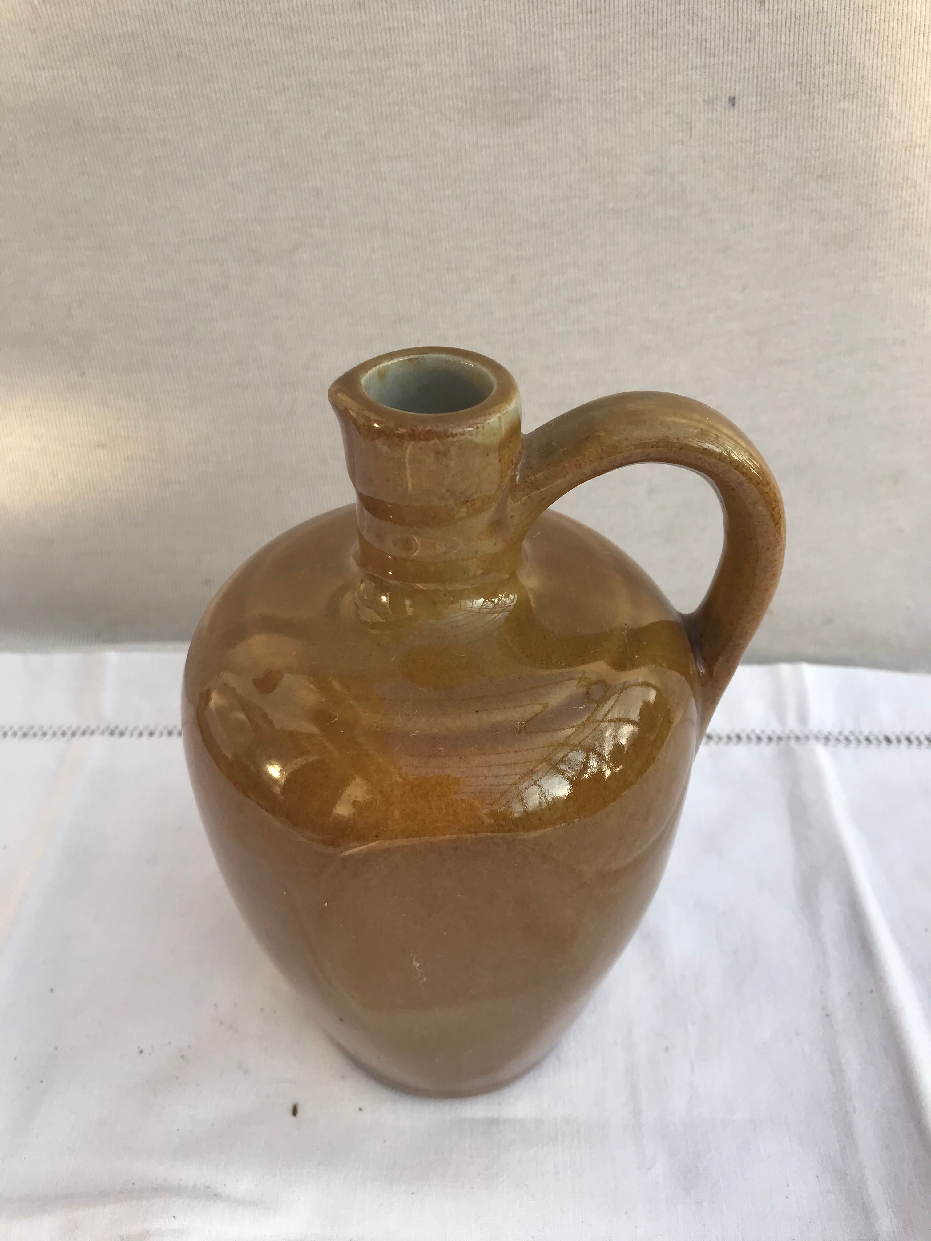 Old Bottle - Anse Ceramics Enamelled Brown Brown 70s Vintage