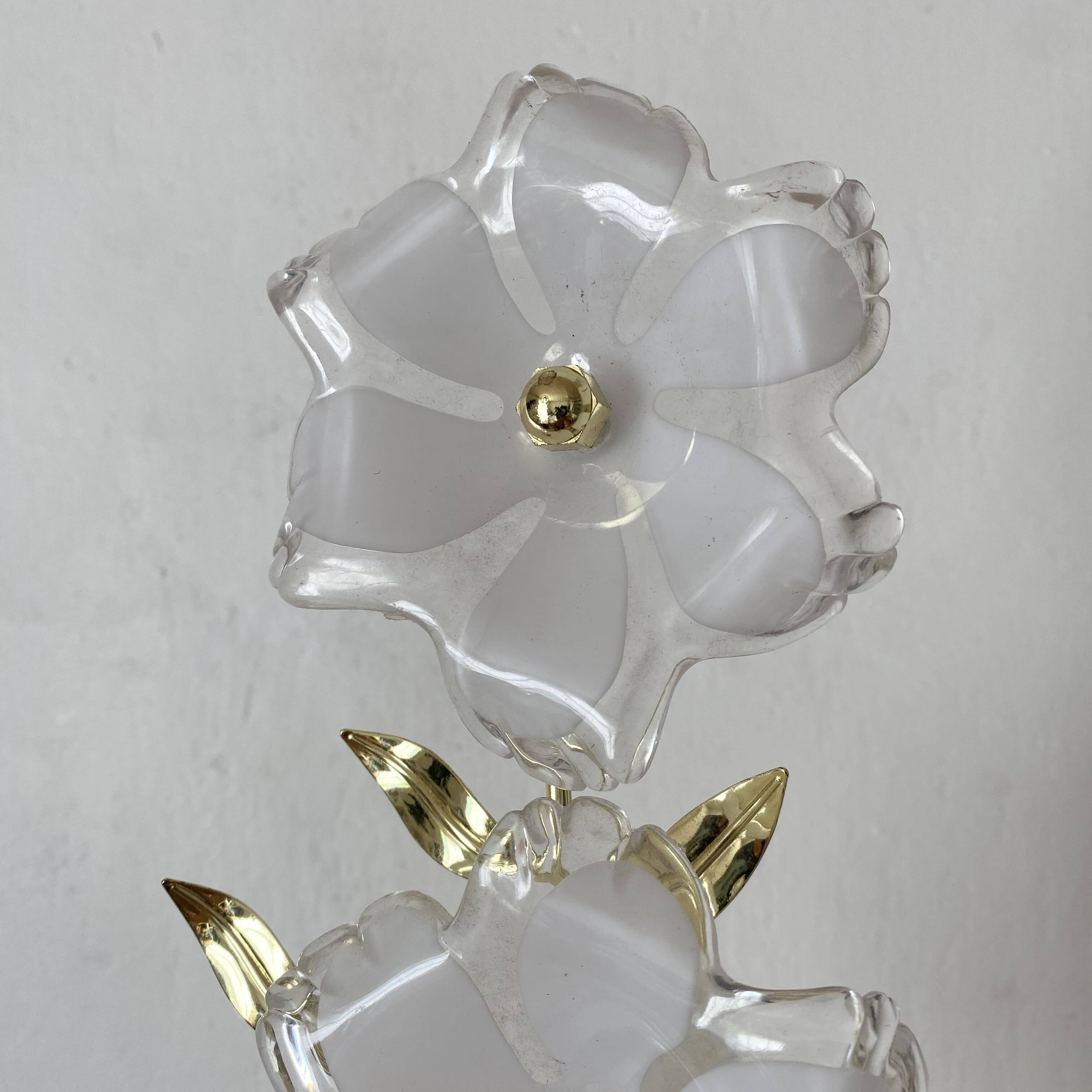 Murano glass flower lamp, Italy 1970-80