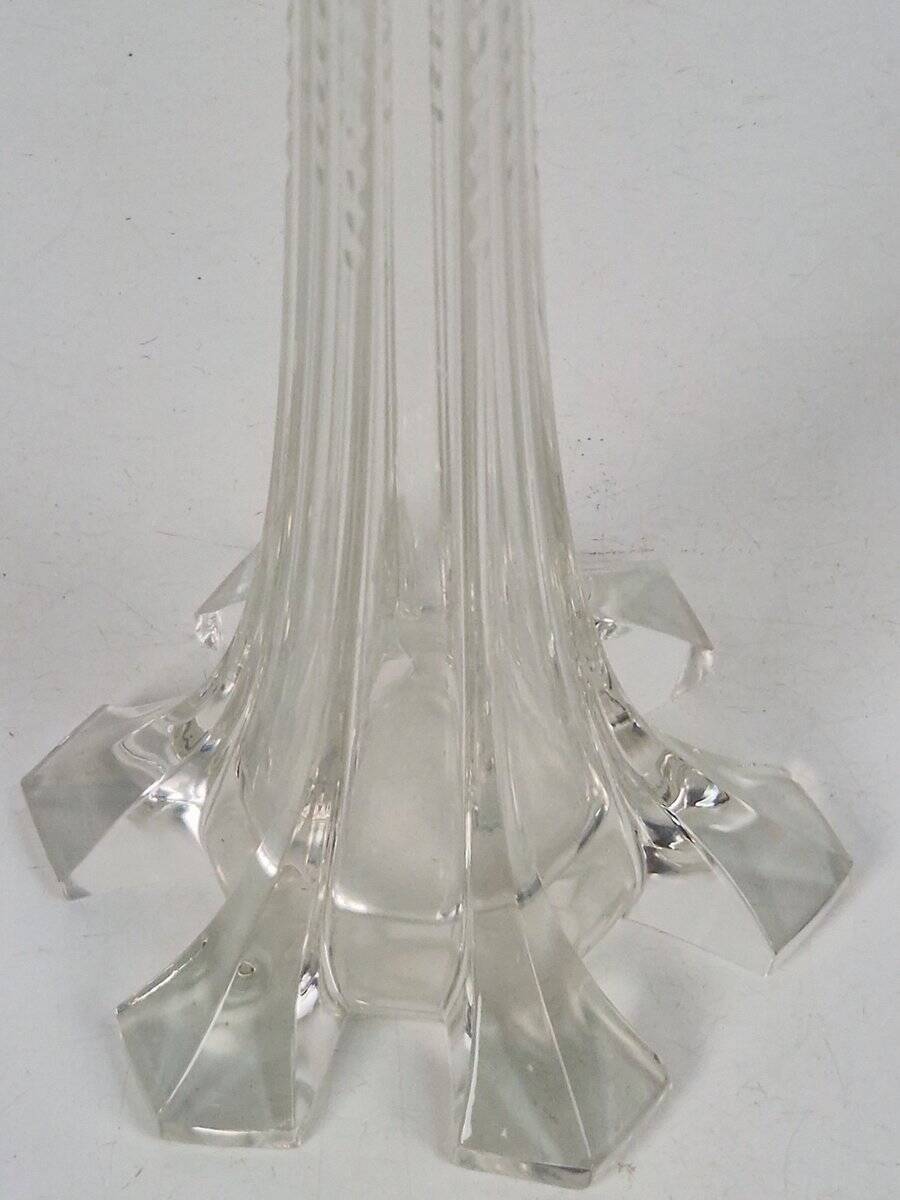 Art Nouveau French Gladioli Fluted Glass Vase, 1920s