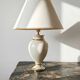 Ivory crackled earthenware lamp, in the style of vintage Le Dauphin.