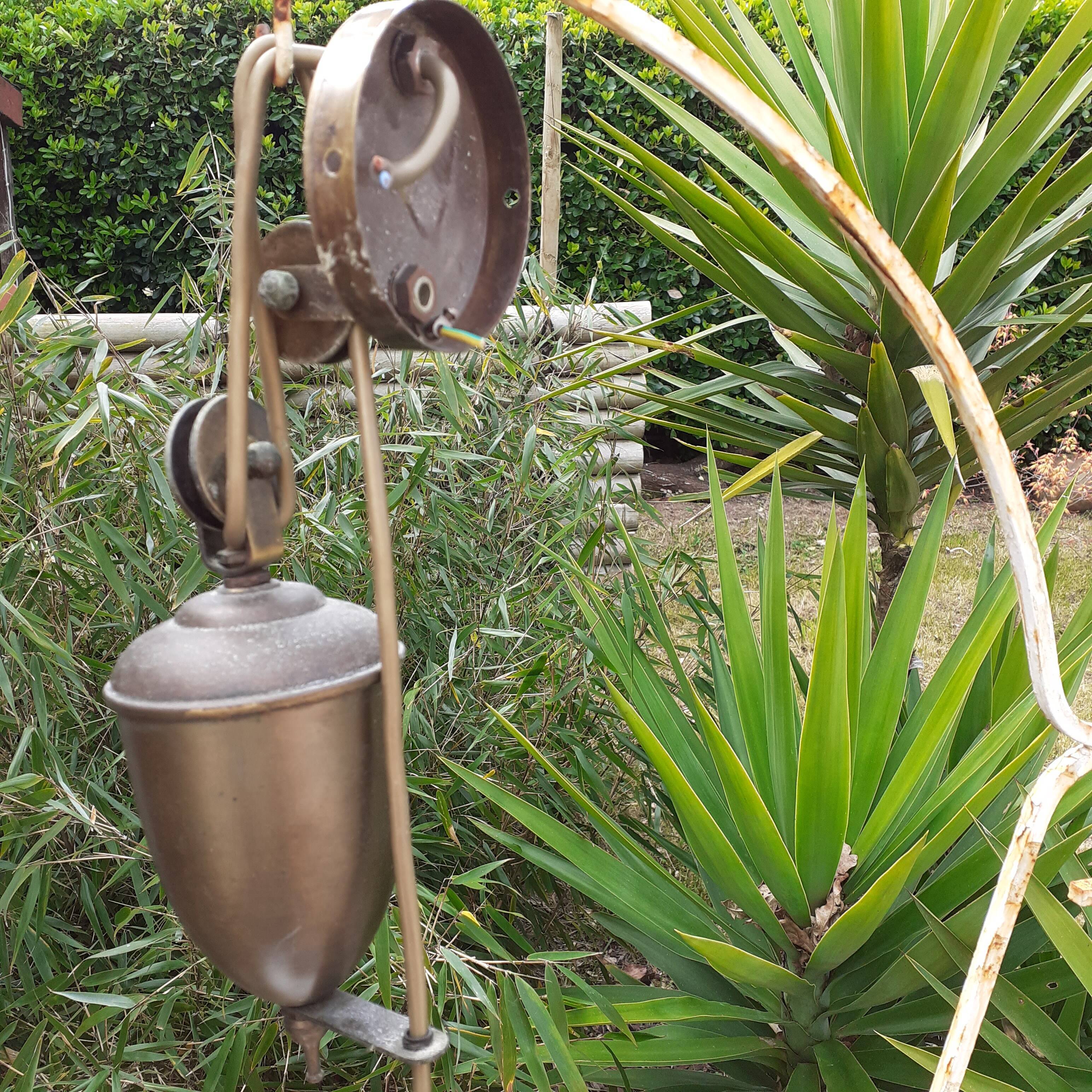 White opaline chandelier. Back and forth.