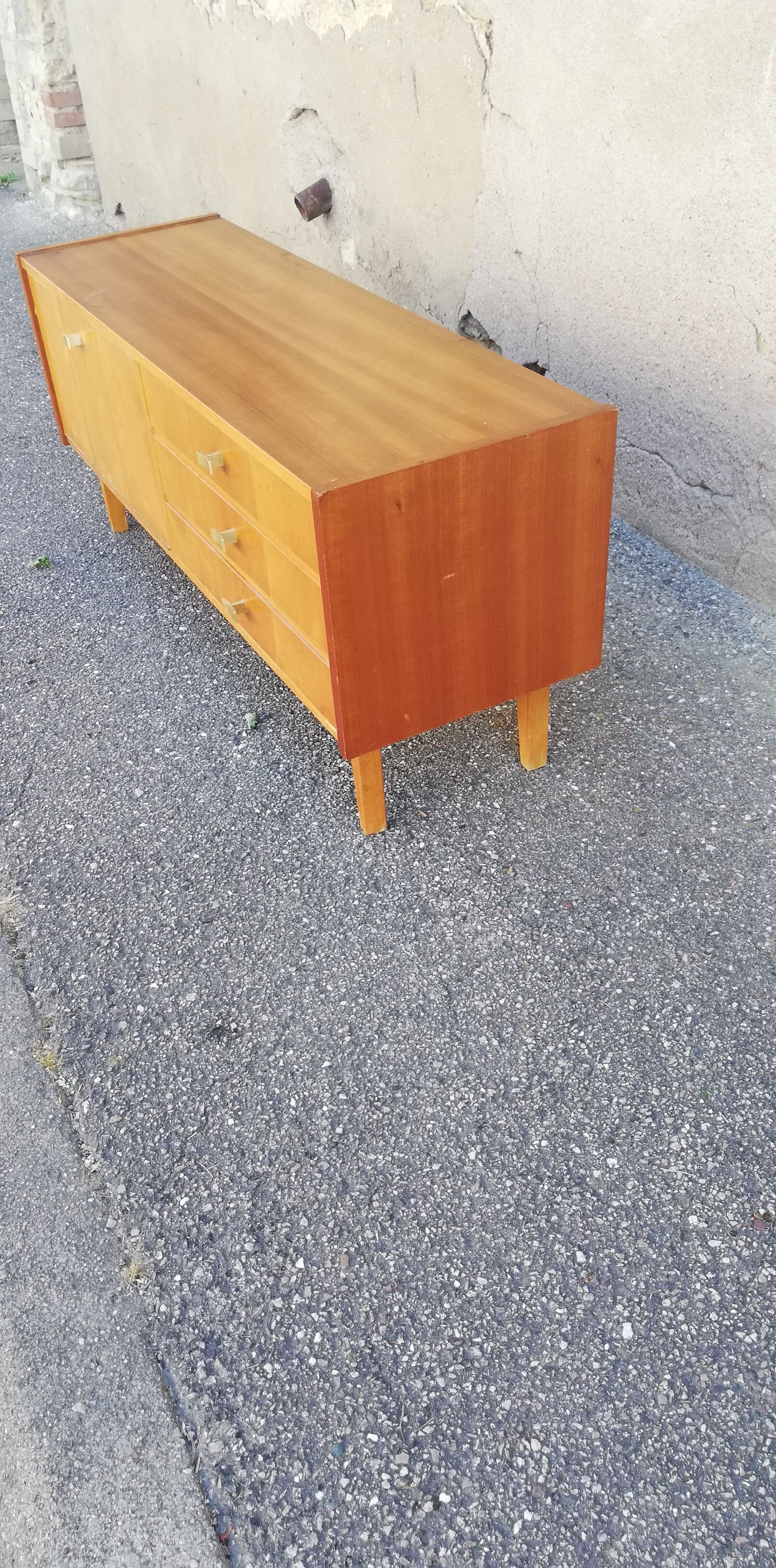 Vintage chest of drawers 3 drawers 1 flap