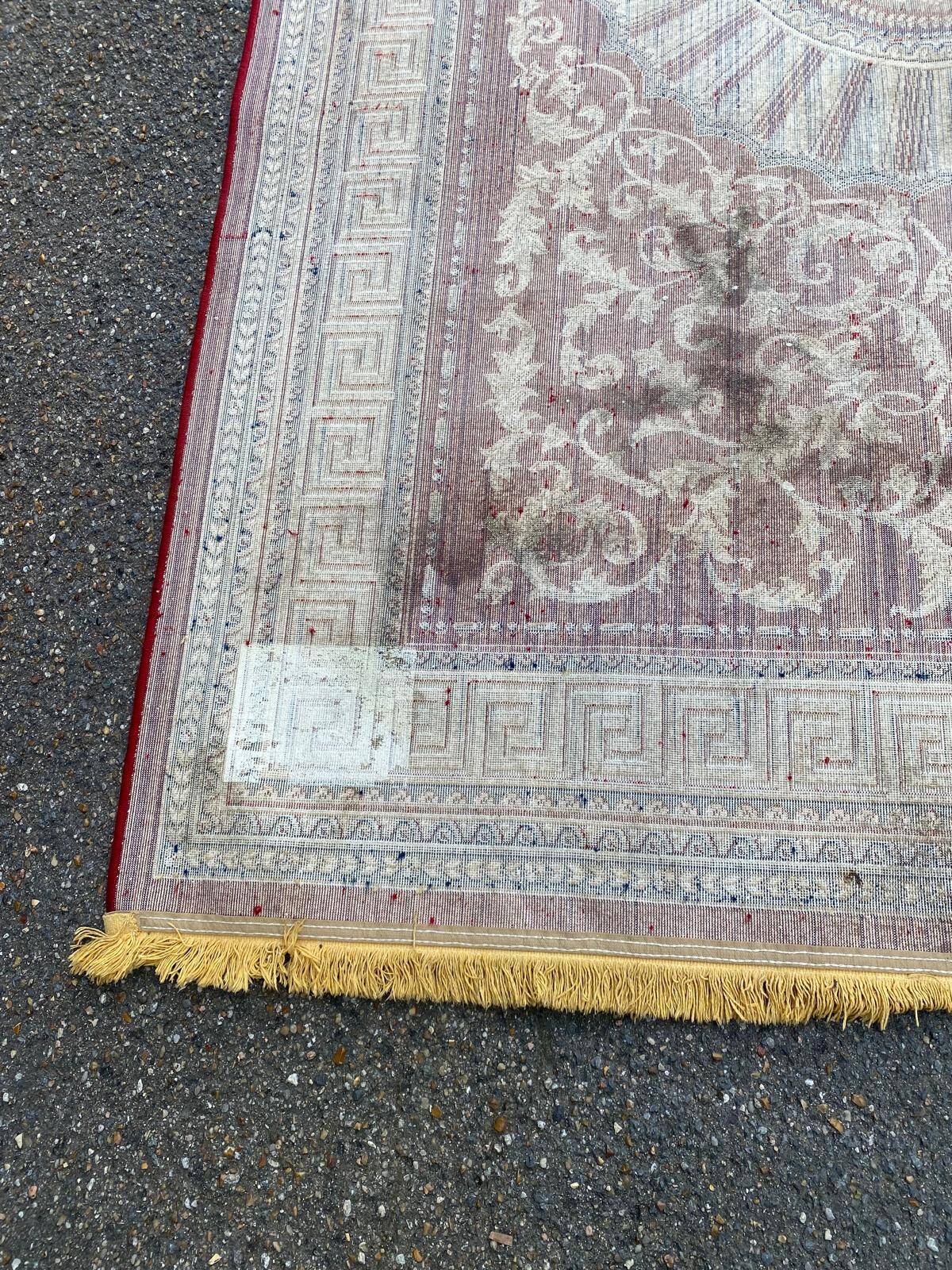 Persian rug burgundy cashmere wool 155x230cm