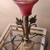 Bronze lamp and brass Art Nouveau