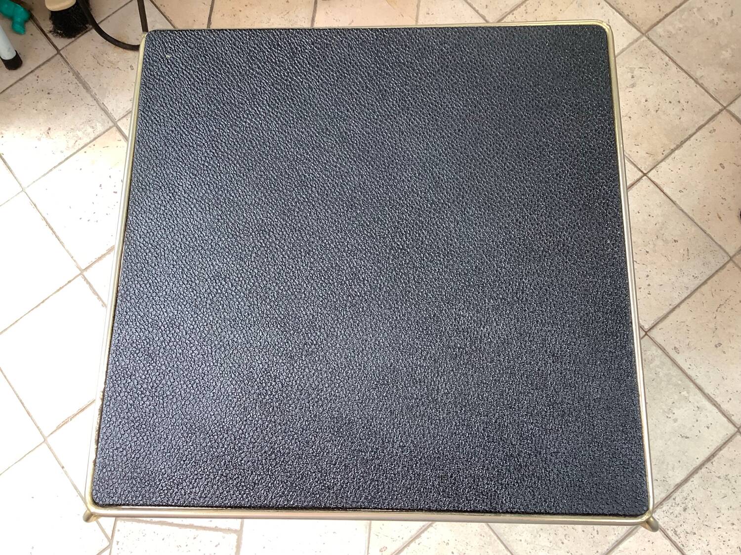 Coffee table with vinyl magazine holder 1960s