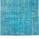 Handmade teal over-dyed rug vintage turkish carpet tek0571