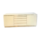 Buffet Jean-Claude Mahey in beige lacquer and brass – circa 1970
