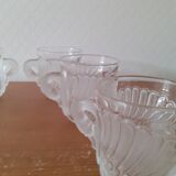 Set of 6 glass swan cups