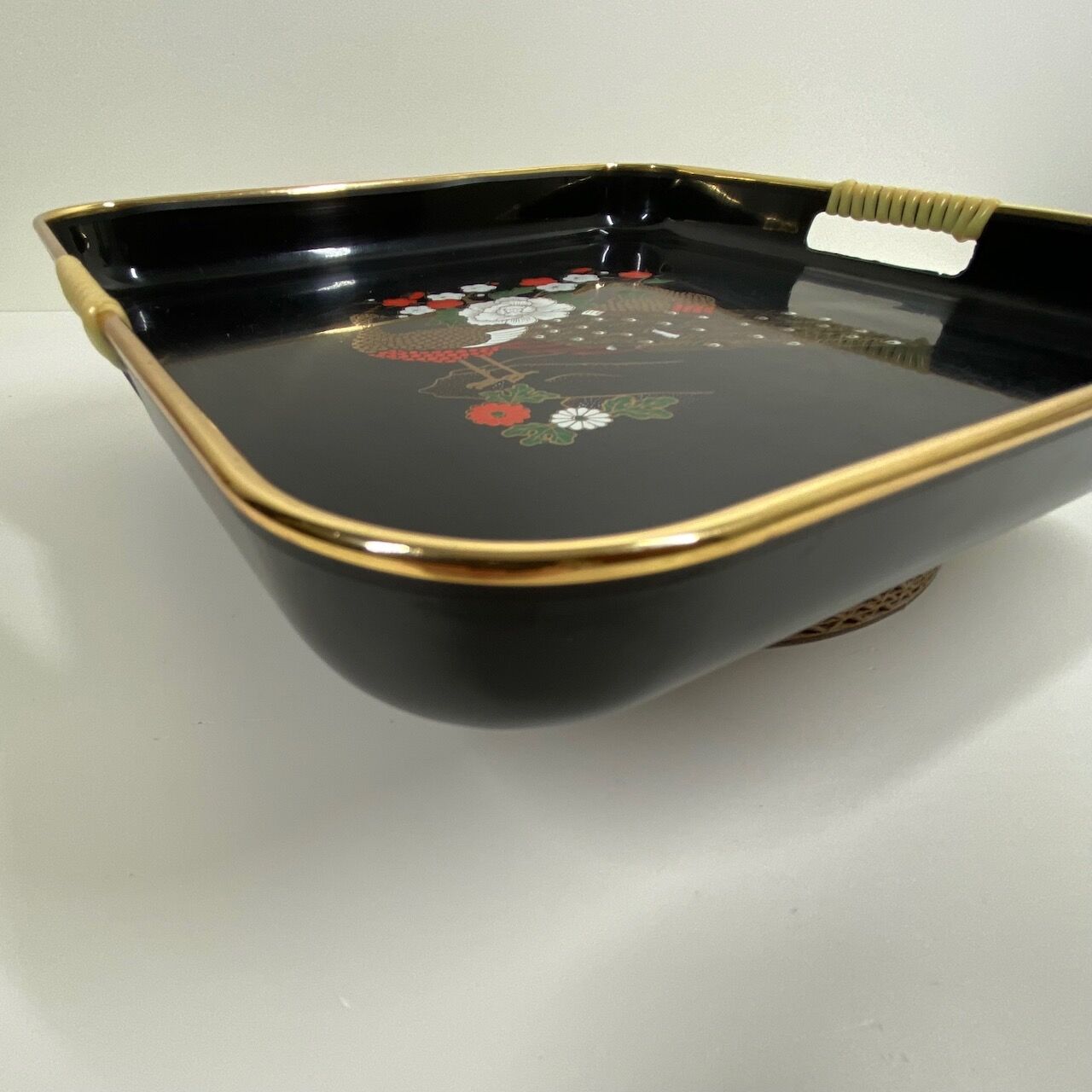 Vintage plastic tea tray  Peacock design