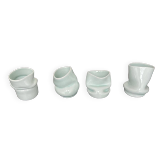 Set of 4 small porcelain vases SPIN Contemporary Ceramics design