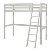 White wooden single bed mezzanine – 90 × 190 cm – mattress included