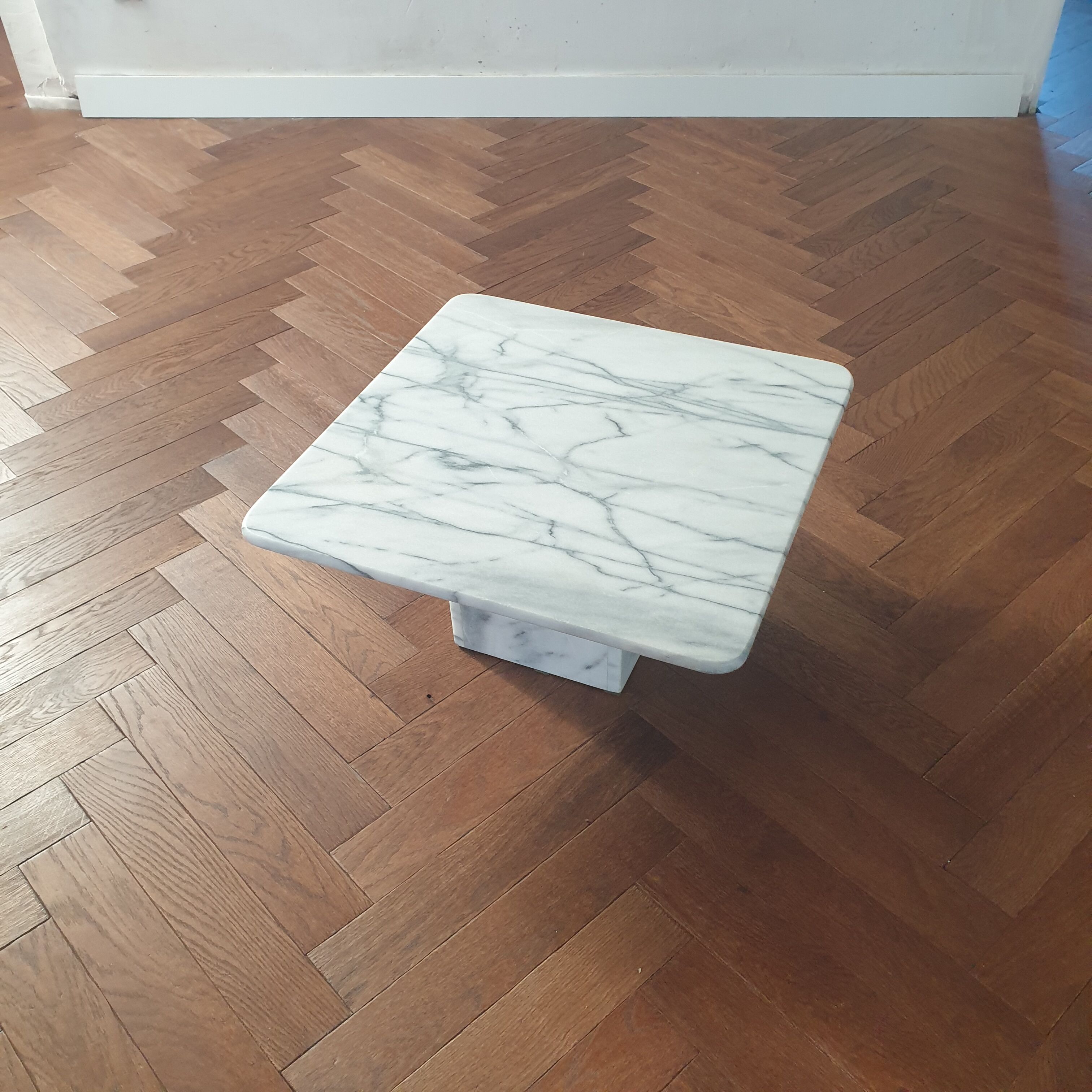 Vintage Carrara marble coffee table