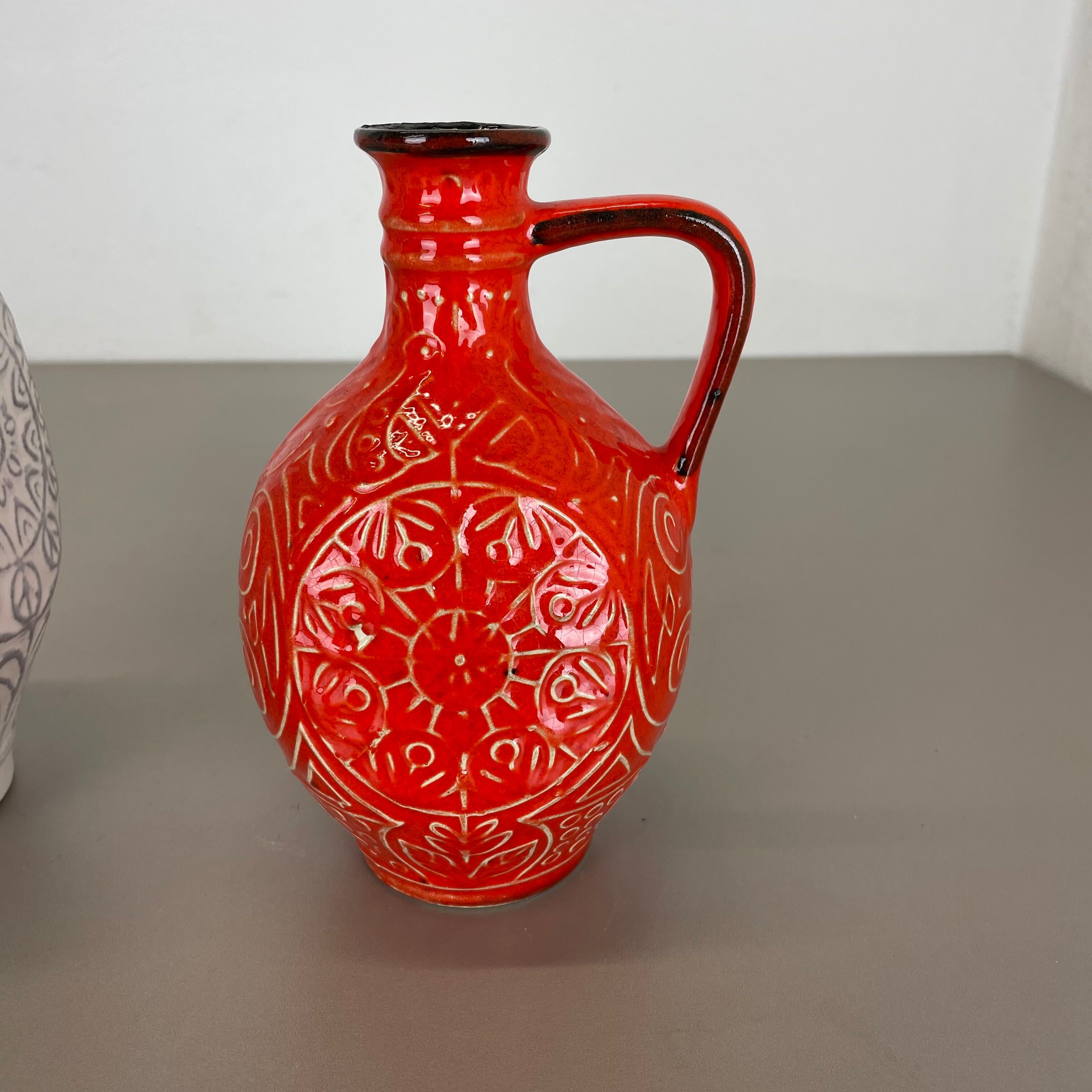 Set of 2 fat lava pottery vase made Bay Ceramics, Germany