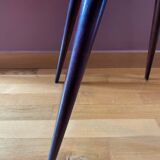 Barrel chair in red toupee, vintage, seventies, compass base.