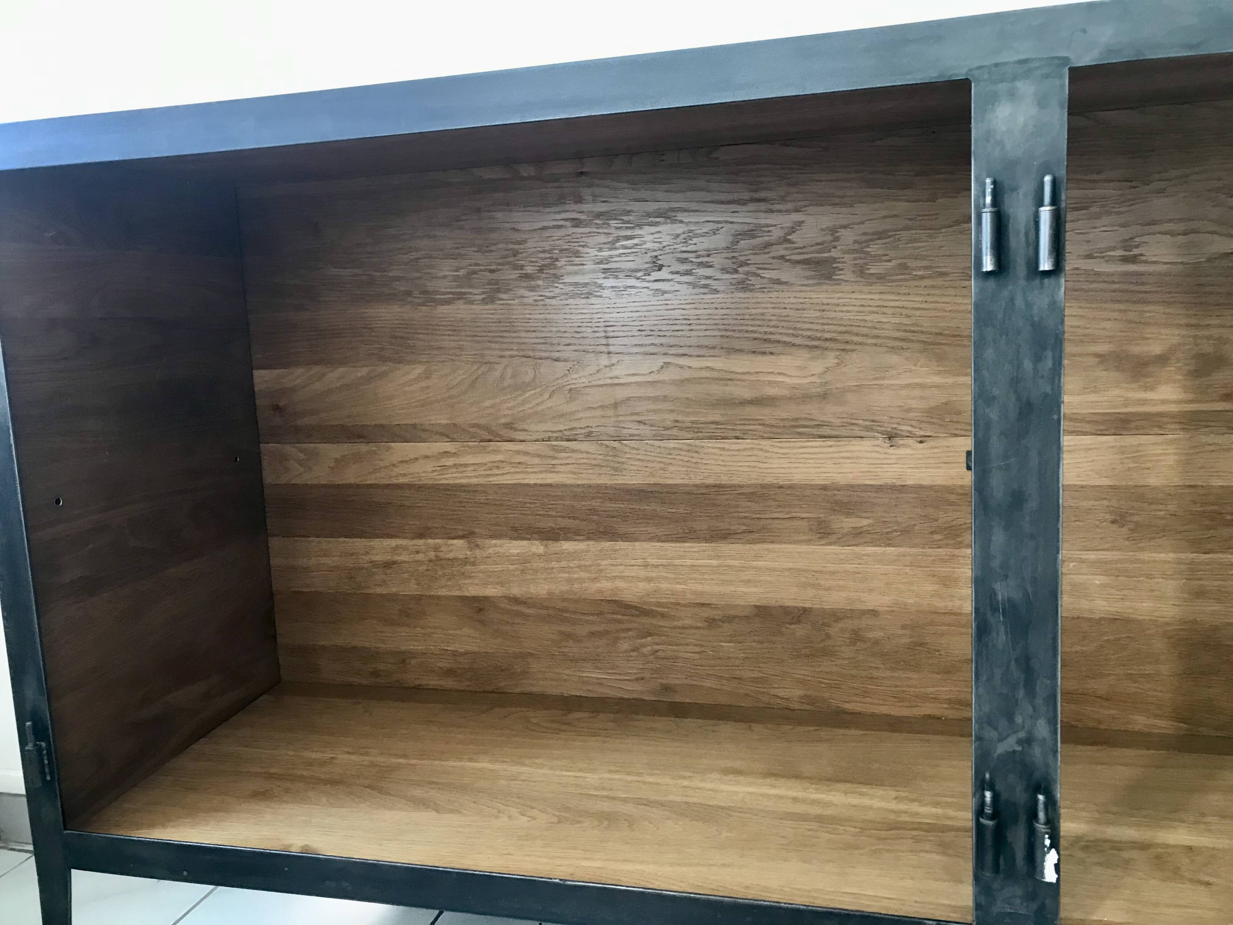 Black forged steel sideboard