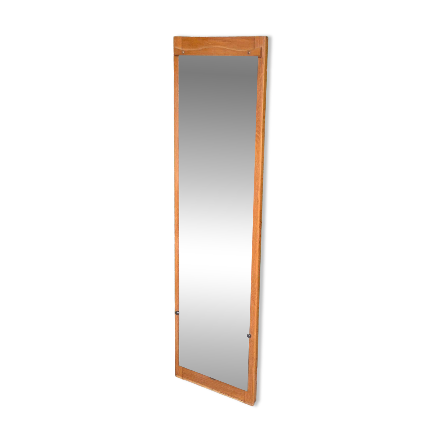 Vintage Scandinavian mirror in solid oak 42x148.